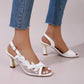 Talons aiguilles en maille et strass pour femmes