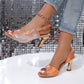 Talons aiguilles en maille et strass pour femmes