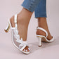 Talons aiguilles en maille et strass pour femmes