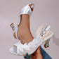 Talons aiguilles en maille et strass pour femmes