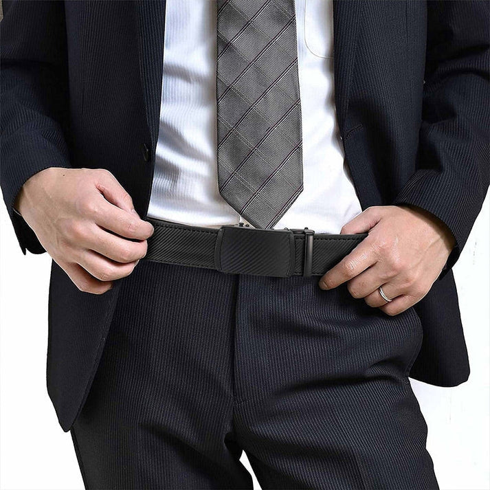 ✨️Idéal pour la fête des pères🎁 Ceinture à cliquet en cuir avec boucle réglable💼