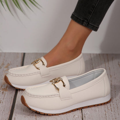 Chaussures décontractées à boucles métalliques pour femmes