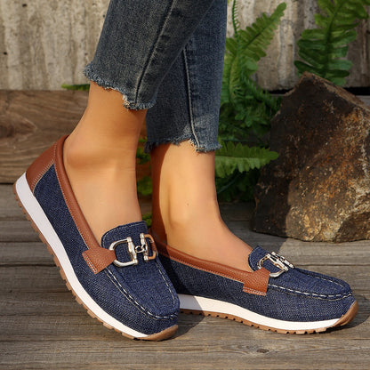 Chaussures décontractées à boucles métalliques pour femmes