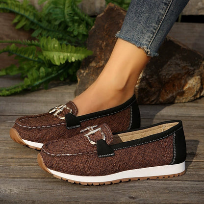 Chaussures décontractées à boucles métalliques pour femmes