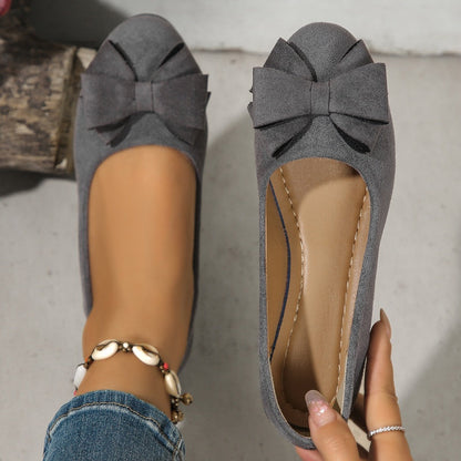 Mocassins à Talon Compensé avec Nœud Décoratif