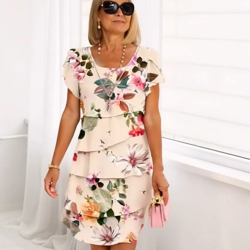 ✨️Nouveau produit✨️Robe en cascade à imprimé floral multi-végétal