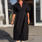 👗Remise de printemps 50%🔥Robe midi à col en V pour femme avec col
