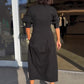 👗Remise de printemps 50%🔥Robe midi à col en V pour femme avec col