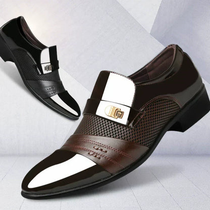👞Chaussures formelles classiques en cuir véritable PU résistant au glissement pour hommes🔥 (53% de réduction)