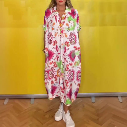 🔥Robe femme ajustée avec imprimé et poches