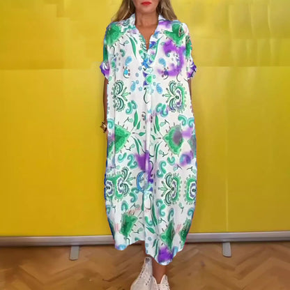 🔥Robe femme ajustée avec imprimé et poches