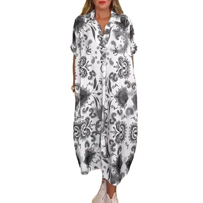 🔥Robe femme ajustée avec imprimé et poches