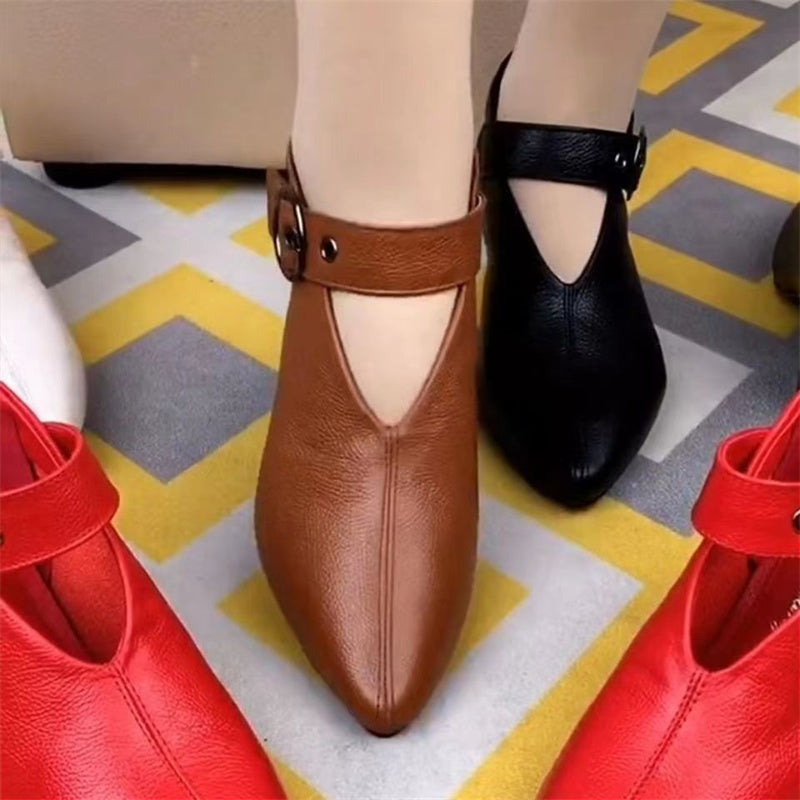 Chaussures à Talon Chunky et Bout Pointu pour Femmes