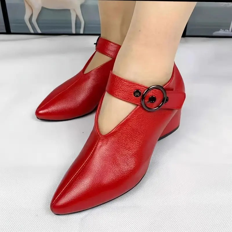 Chaussures à Talon Chunky et Bout Pointu pour Femmes