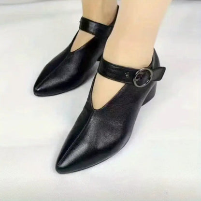 Chaussures à Talon Chunky et Bout Pointu pour Femmes