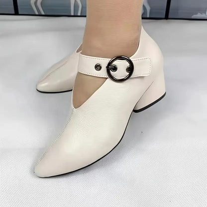 Chaussures à Talon Chunky et Bout Pointu pour Femmes
