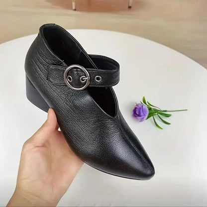 Chaussures à Talon Chunky et Bout Pointu pour Femmes
