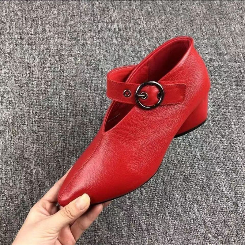 Chaussures à Talon Chunky et Bout Pointu pour Femmes