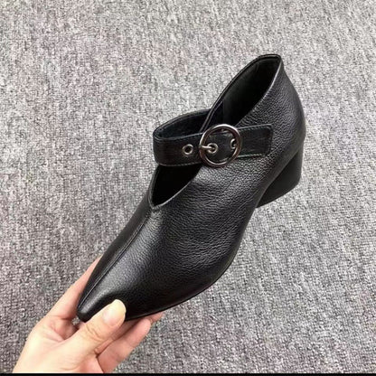 Chaussures à Talon Chunky et Bout Pointu pour Femmes