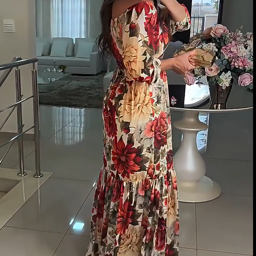 🌹 HOT SALE 49% OFF 🌹 Femme col V robe plissée imprimée florale ✈️ Livraison gratuite