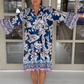 Robe décontractée pour femmes avec col en V et motif floral