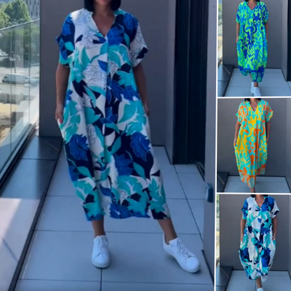 ✨Casual élégant imprimé V - cou robe pour les femmes(🔥50% de réduction)