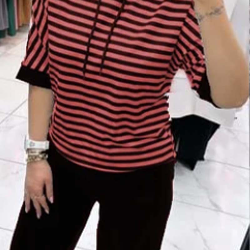 💥Dernier jour 50% de réduction💥Ensemble pour femme composé d'un haut rayé et d'un pantalon uni