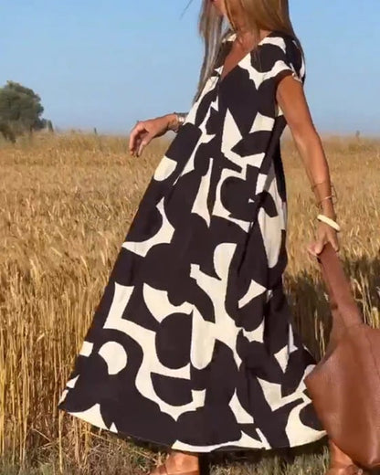 🔥Robe décontractée pour femme avec des blocs de couleurs géométriques