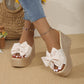 Chaussons pour femmes avec nœud et semelle épaisse