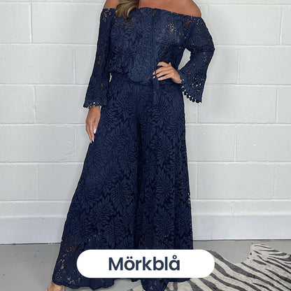 ⏰ Nouvelle vente chaude 52% de réduction 🎀 Ensemble élégant haut en dentelle et pantalon large - un style sans effort en un seul look !