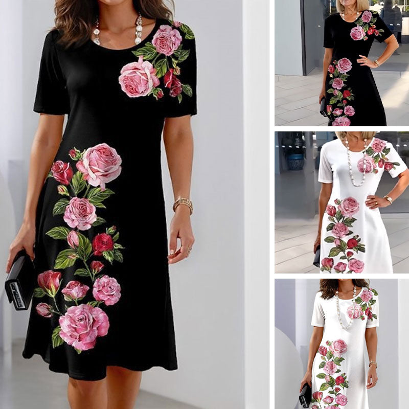 🌸 Spécial printemps 💐 Robe à manches courtes Rose Bloom