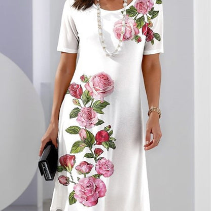 🌸 Spécial printemps 💐 Robe à manches courtes Rose Bloom