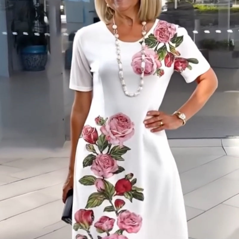 🌸 Spécial printemps 💐 Robe à manches courtes Rose Bloom