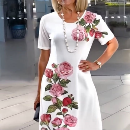 🌸 Spécial printemps 💐 Robe à manches courtes Rose Bloom