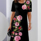 🌸 Spécial printemps 💐 Robe à manches courtes Rose Bloom