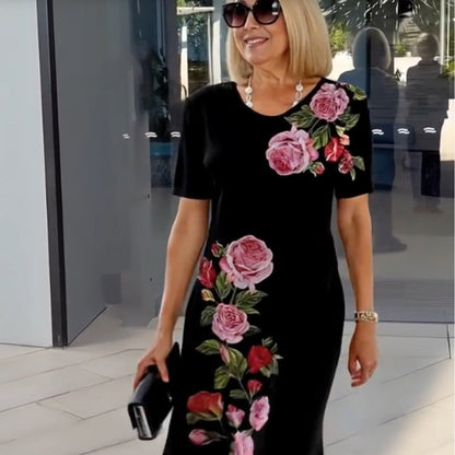 🌸 Spécial printemps 💐 Robe à manches courtes Rose Bloom