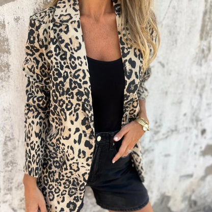 Blazer imprimé léopard tendance pour femme