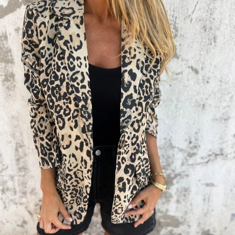Blazer imprimé léopard tendance pour femme