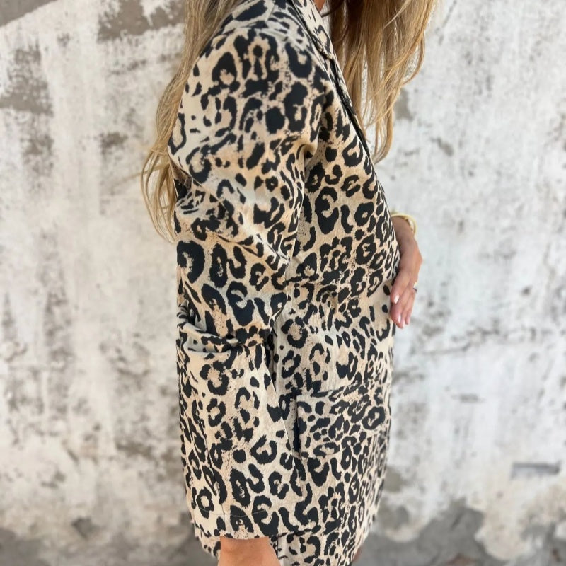 Blazer imprimé léopard tendance pour femme