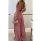 Ensemble femme vintage à motifs ethniques, haut sans manches à dos nu et pantalon large