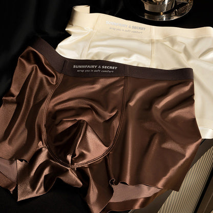 Caleçon de luxe léger en satin, soie glacée et respirant pour hommes