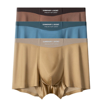 Caleçon de luxe léger en satin, soie glacée et respirant pour hommes