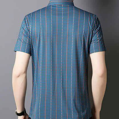 🔥Nouveauté 2025🔥 Chemise à manches courtes pour homme à carreaux rafraîchissante avec boutons