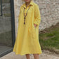 Robe unie décontractée pour femme avec poches pratiques
