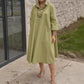 Robe unie décontractée pour femme avec poches pratiques