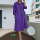Robe unie décontractée pour femme avec poches pratiques