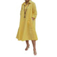 Robe unie décontractée pour femme avec poches pratiques