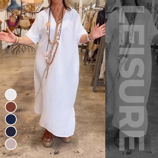 🔥 Robe fendue unie, décontractée, pour femmes🔥