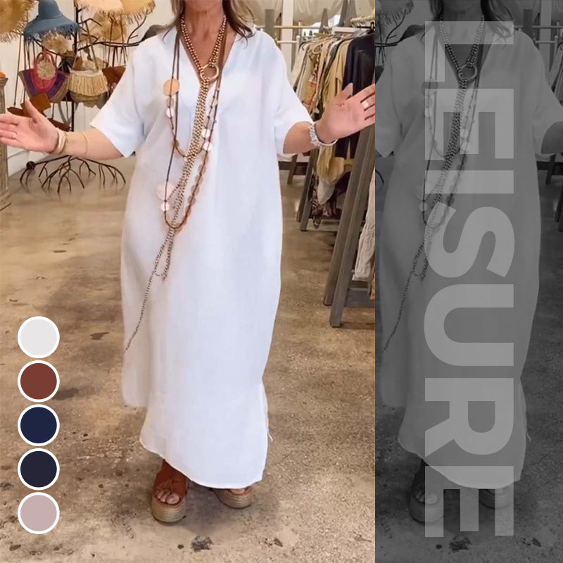 🔥 Robe fendue unie, décontractée, pour femmes🔥