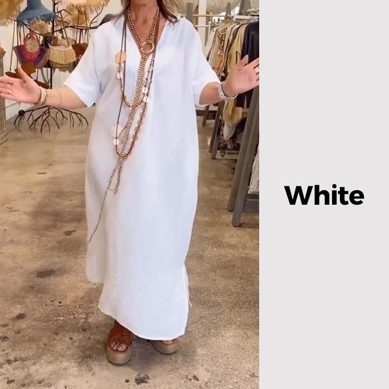 🔥 Robe fendue unie, décontractée, pour femmes🔥